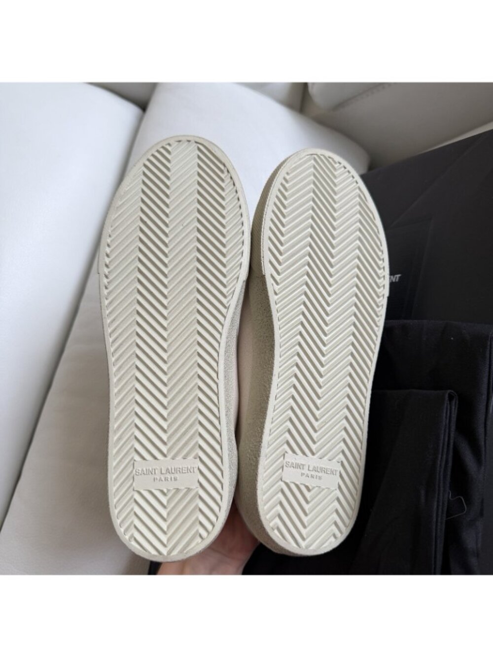 NEW SAINT LAURENT SL/06 Court Cotton Beige Sneakers Sz 37.5 - Picture 6 of 12